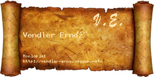 Vendler Ernő névjegykártya