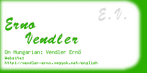 erno vendler business card
