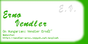 erno vendler business card